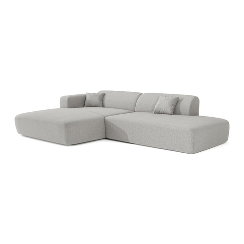 Sia Home - Open hoekbank links MYRA - kruisweefsel lichtgrijs 300cm