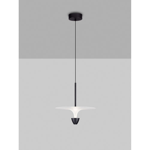 Nova Luce TOPIO Hanglamp van 34 cm, zandkleurig zwart, witte LED, 11W, 908lm, 3000K
