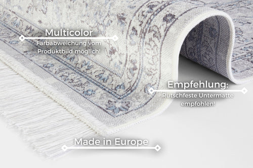 Oriental Velvet Carpet with Fringes Oriental Vintage Medaillon 135x195 cm