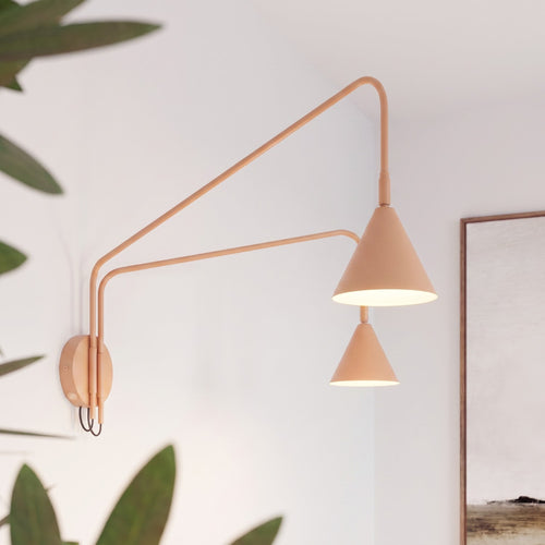 Sollux Lighting Wandlamp NOX 2 goud met schakelaar - 150x80x30cm