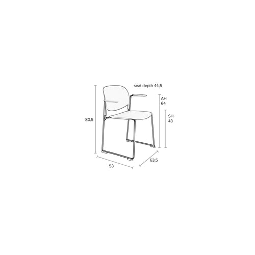 Housecraft Living Stacks Eetkamertoel armleuning Roze - Set van 4 - vtwonen shop