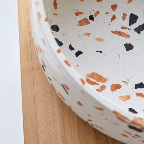 Tikamoon Ronde waskom van bruin premium terrazzo ∅ 40 cm - Bruin