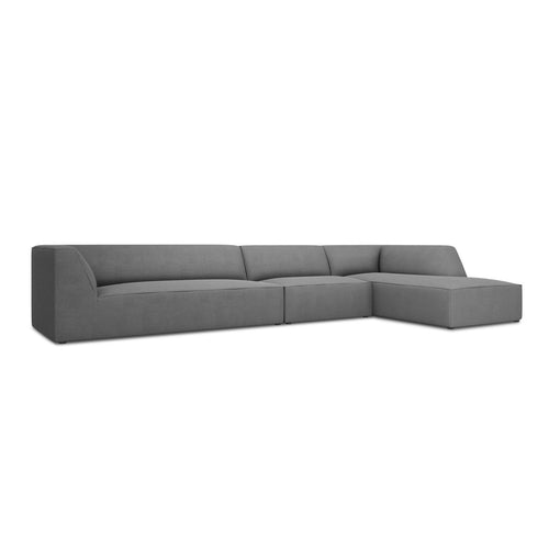 Cosmopolitan Design - Modulaire hoekbank rechts Siena 5-zits, structurele stof grijs - 180x366x69cm