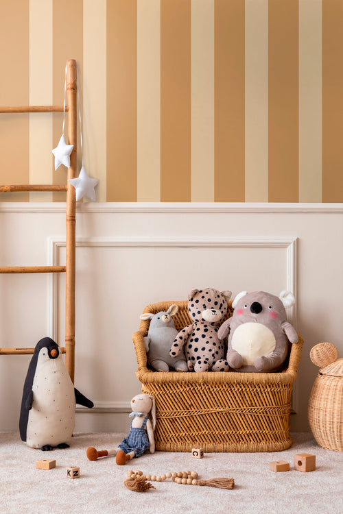 Sanders & Sanders behang strepen donker geel en geel - 53 cm x 10.05 m - 640723