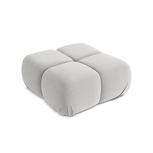 LaMiaSofa Poef Sanremo - velours - zilver - 95x95x41