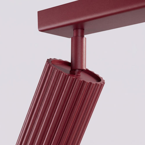 Sollux Lighting Plafondlamp KARBON 2 bordeaux - 30x6,5x16,5cm