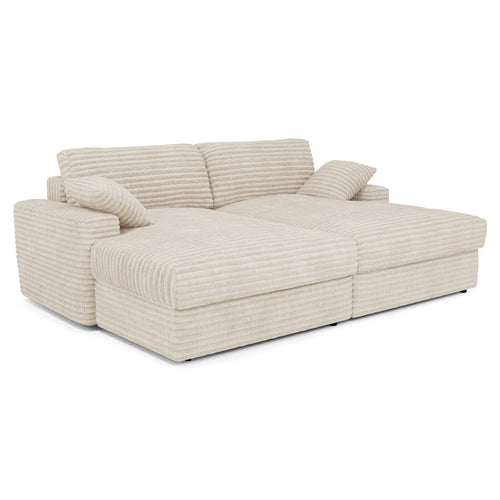 Premium Interiors - Sofa PLUM - xxl ribfluweel crème 260cm