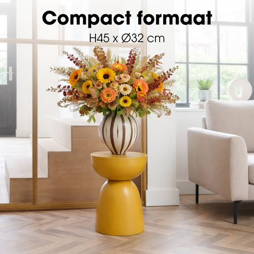 Mica Decorations Elliot Bijzettafel - Bijzettafel Rond H45 x Ø32 cm - Bijzettafeltje voor Woonkamer of Slaapkamer - Ideaal als Plantentafeltje - IJzer