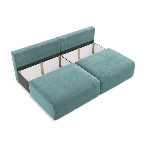 LaMiaSofa 3-zits slaapbank Ostia - chenille stof - jeans - 216x102x79