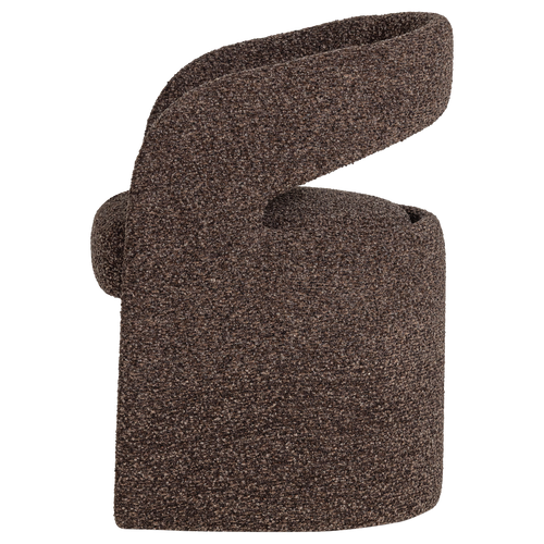 WOOOD eetkamerstoel grove Lanor - Bouclé - Donkerbruin - 76x58x57