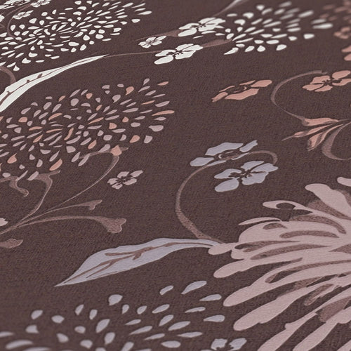 Livingwalls behang bloemmotief rood, lila paars, wit en roze - 53 cm x 10.05 m - AS-389003 - vtwonen shop