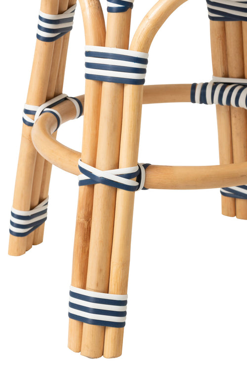 J-Line kruk Geo - riet - blauw/wit - 2 stuks