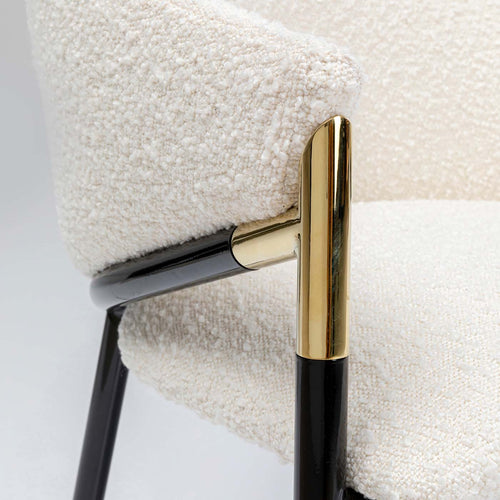 Kare Design Stoel met armleuningen Boulevard Boucle creme - vtwonen shop