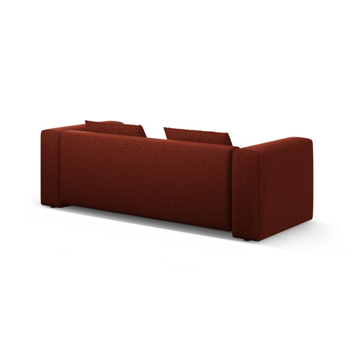 Cosmopolitan Design - Slaapbank met opbergdoos Verona 3-zits, structurele stof koraal - 98x252x85cm