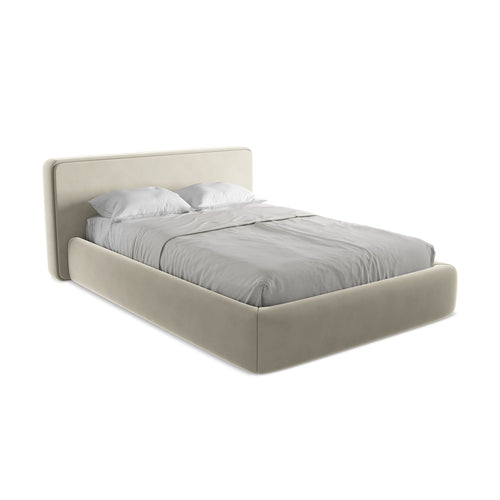 LaMiaSofa Bed met opbergruimte Firenze - velours - parel - 180x225x82
