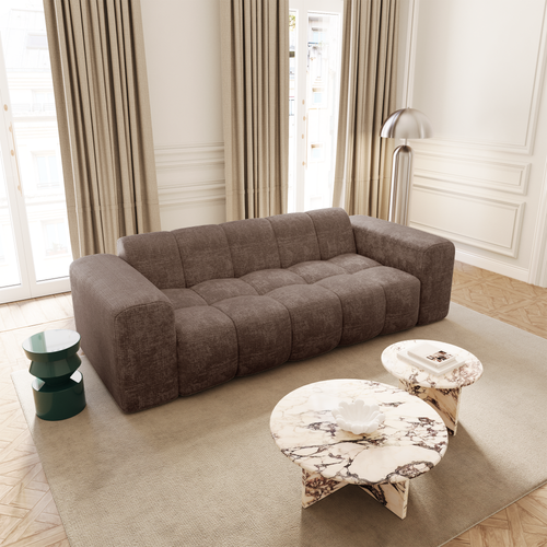 Premium Interiors - Sofa BLOOM - fluweel met reliëf mol 241cm
