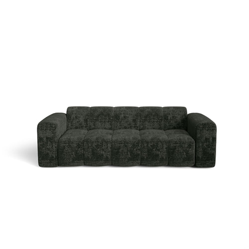 Premium Interiors - Sofa BLOOM - fluweel met reliëf antraciet grijs 241cm