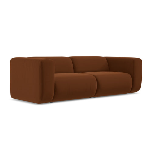 LaMiaSofa 3-zits bank Bari - velours - terracotta - 228x89x70