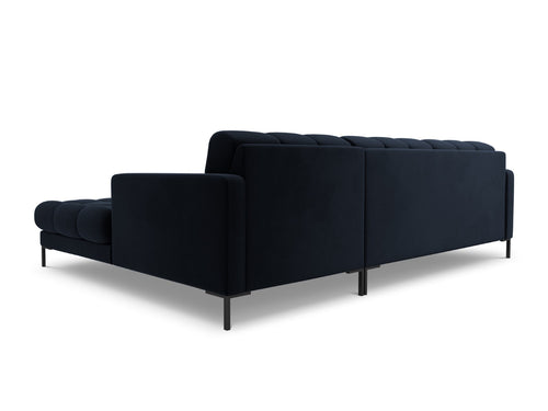 Cosmopolitan Design rechter hoekbank Bali 5-zits, flueel, donkerblauw - 185x293x75cm