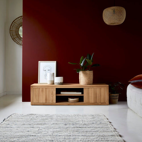 Tikamoon Basil - Massief teakhouten tv-meubel 140 cm - Naturel