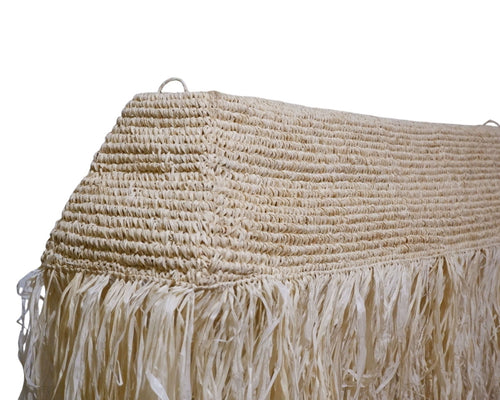 Furnilux Furni-Handgemaakte Hanglamp van Sisal en Rafia – Langit 410 - Natuurlijke Boho Plafonnière -XXL 120x30x25 cm