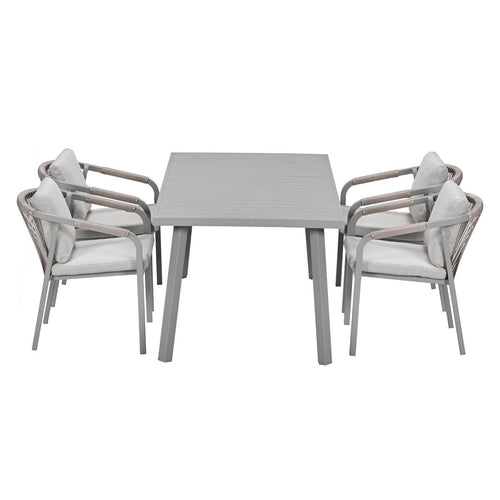 Garden Impressions Tuinset Milou 5-delig - tuintafel 160x90 cm taupe