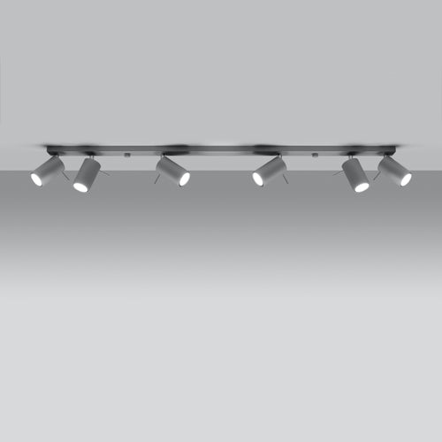 Sollux Lighting Plafondlamp RING 6L grijs - 118x6x16cm
