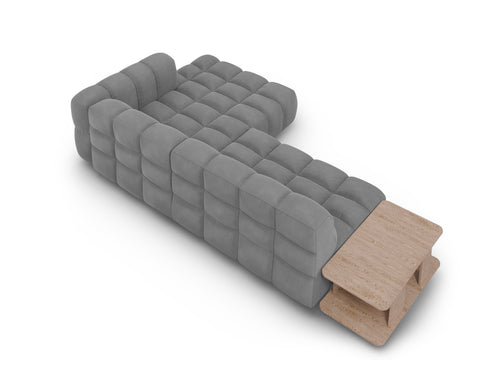 Cosmopolitan Design Modulaire hoekbank rechts Sky 4-zits, flueel, lichtgrijs - 162x297x70cm