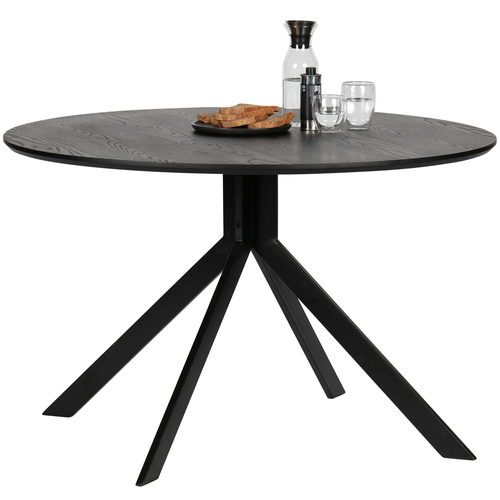 WOOOD eettafel rond Bruno - Mdf - Zwart - 75x120x120 - vtwonen shop