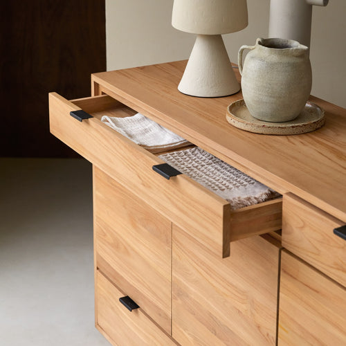 Tikamoon Massief teakhouten buffetkast 200 cm - Naturel