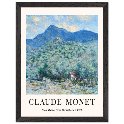 Artfulprints Poster met Lijst Claude Monet - Valle Buona, near Bordighera   - 30x40 cm - Blauw