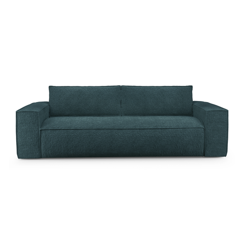Sia Home - Slaapbank met Dunlopillo-matras, 140 cm JOAN - fluweel oceaanblauw 214cm