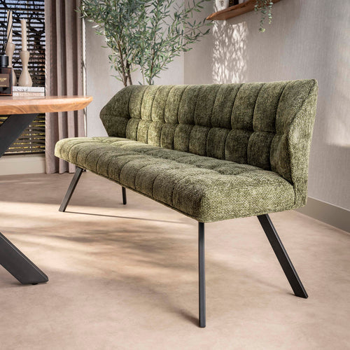 Giga Living Eetkamerbank Raster - Groen - 180x60x80cm
