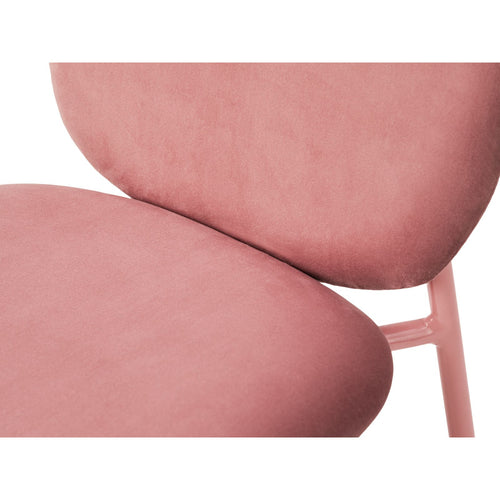 Set van 2 fluwelen stoelen Caroline flueel roze - 61x49x79cm