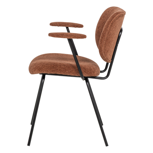 WOOOD eetkamerstoel armleuning roestbruin Brint - Set Van 2 - 80x63x58