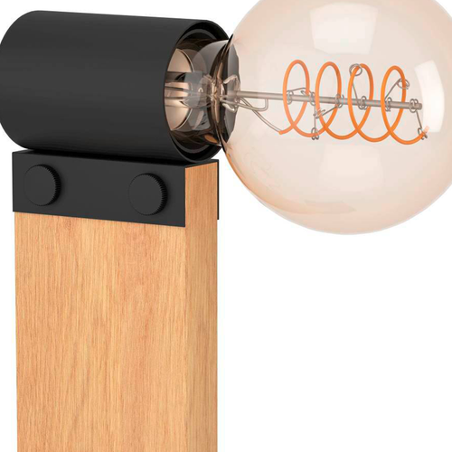 EGLO tafellamp Bailrigg - e27 - hout - zwart, bruin