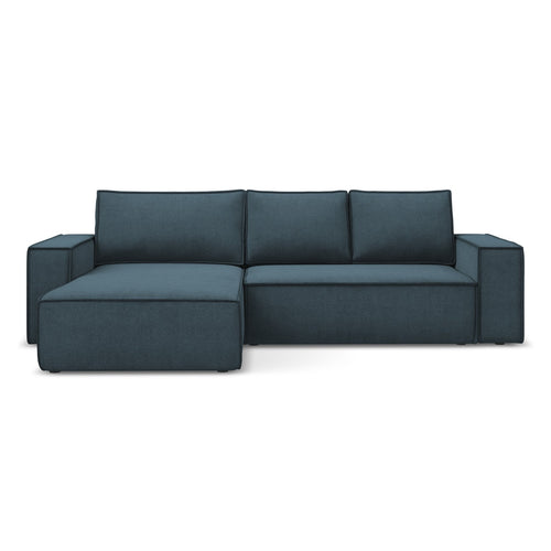 LaMiaSofa hoekbank links Livorno - textuurstof - jeans - 290x185x82