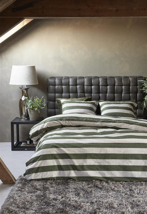 Rivièra Maison - Brayden dekbedovertrek - Eenpersoons - 140x200/220 cm - Groen
