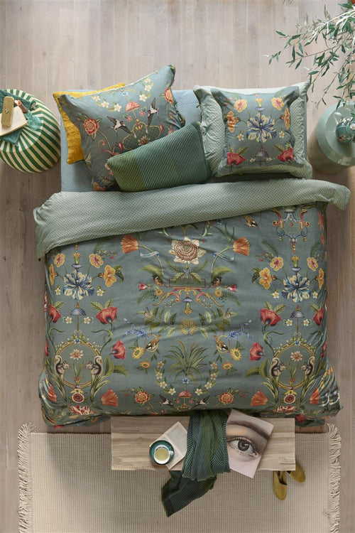 Pip Studio dekbedovertrek Botanico Verde - 240x200/220 cm - blauw