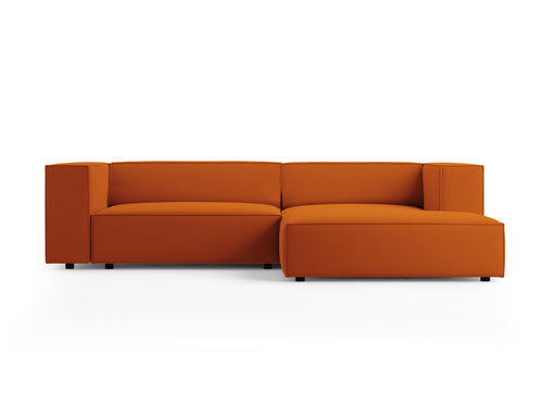 Cosmopolitan Design rechter hoekbank Arendal 3-zits, flueel, terracotta - 166x224x70cm
