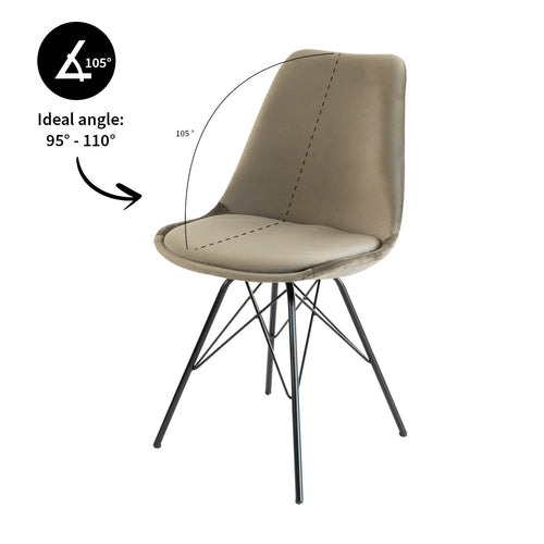 Kick kuipstoel Velvet - Taupe