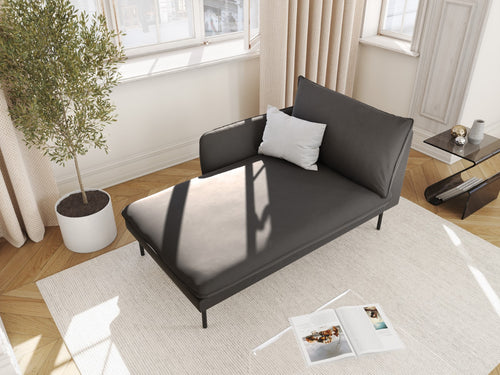Cosmopolitan Design linker meridiaan Vienna flueel, donkergrijs - 170x110x95cm