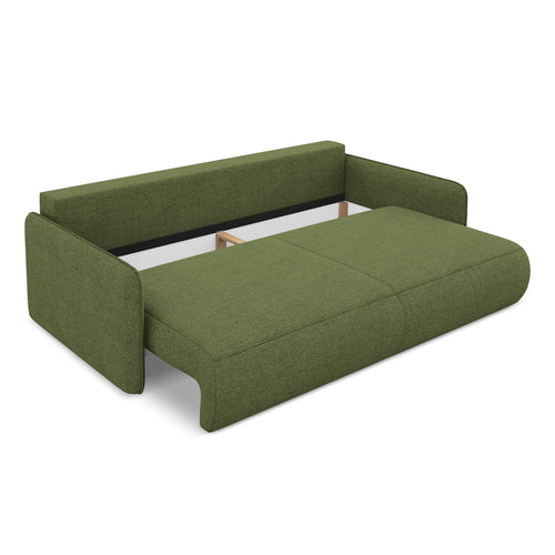 LaMiaSofa 3-zits slaapbank Palermo - chenille stof - flessengroen - 216x105x86