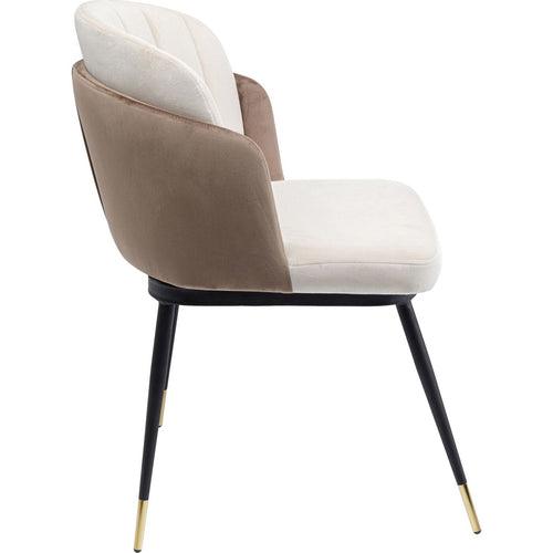 Kare Design Stoel Hojas fluweel beige en taupe