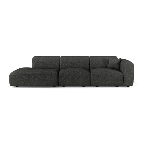 Sia Home - Rechte bank MYRA - Bouclette stof - Donker antraciet - 310cm - vtwonen shop