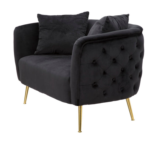 Mauro Ferretti bankje - 127x74x71 cm - zwart/goud
