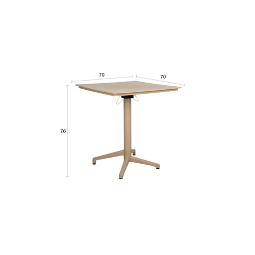 Housecraft Living George Bistrotafel/ Tuintafel/ Balkontafel Inklapbaar 70x70 cm Beige