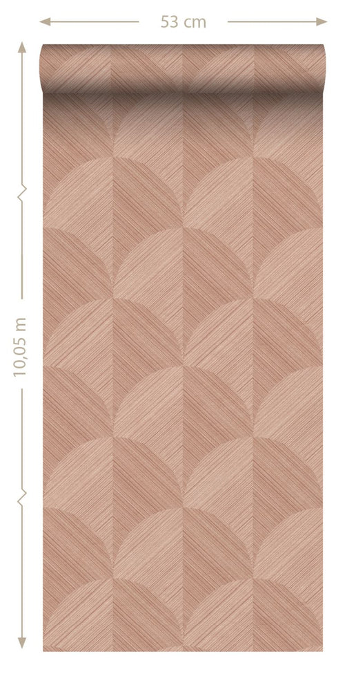 Origin Wallcoverings behang 3D-motief terracotta roze - 53 cm x 10.05 m - 347937