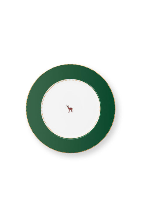 Pip Studio - Love Birds Deer Dark Green - Dinerbord - 26,5cm
