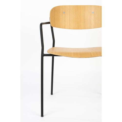 Housecraft Living Jolien Eetkamerstoelen armleuning Zwart/Wood - Set van 2 - vtwonen shop